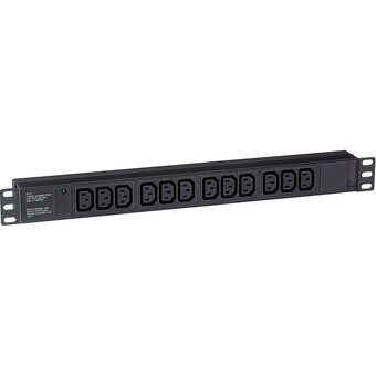  Блок розеток ExeGate ServerPro PDU-19H007 Al-12C13-C20 (EX280865RUS) (19", 1U, Алюминий, 12 IEC 320 C13, С20, черный, RTL) 