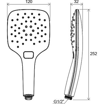  Ручной душ Ravak Air X07P569 120 мм черный 