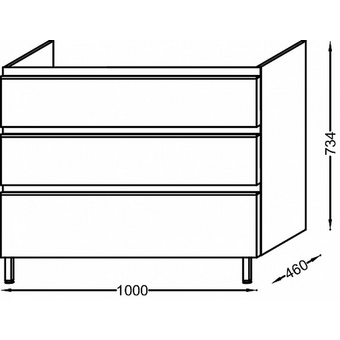  Комплект раковина-столешница с мебелью JACOB DELAFON Vox XAC112K-Z-00+EB2025-RA-G1C белый бл. лак 