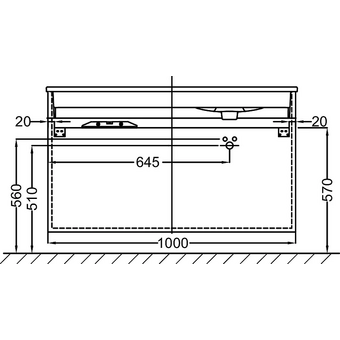  Комплект раковина-столешница с мебелью JACOB DELAFON Vox XAC112K-Z-00+EB2025-RA-G1C белый бл. лак 