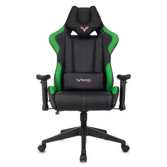  Кресло Zombie Viking 5 Aero LGreen игровое черный/салатовый искусственная кожа 