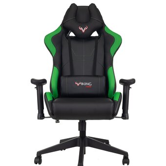  Кресло Zombie Viking 5 Aero LGreen игровое черный/салатовый искусственная кожа 