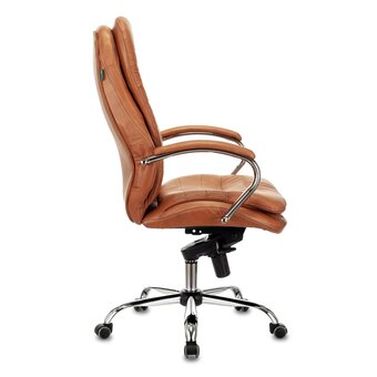  Кресло Бюрократ T-9950/Ontano для руководителя рыжий Leather Ontano кожа крестов. металл хром 