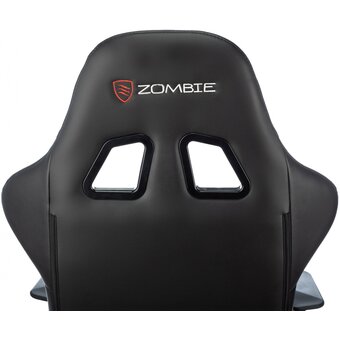  Кресло Zombie Game Penta BR игровое черный/красный эко.кожа с подголов. крестов. пластик 