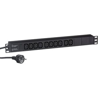  Блок розеток ExeGate ServerPro PDU-19H005 Al-10C13-EU3CU (EX280863RUS) 19", 1U, Алюминий, 10 IEC 320 C13, кабель с евровилкой VDE-250V-16A-3*1.5m 