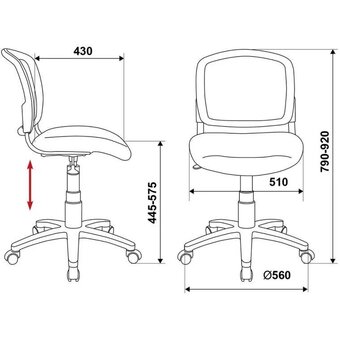  Кресло Бюрократ CH-W296NX/LG/Twist детское светло-серый TW-02 Twist сетка/ткань крестов. пластик пластик белый 