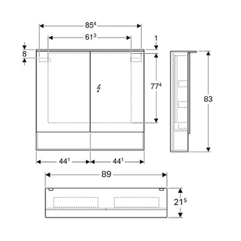  Зеркальный шкаф Geberit Acanto 500.646.00.2 