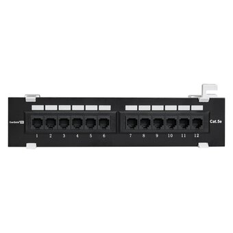  Патч-панель ExeGate EPPW-12-8P8C-C5e-FR (EX256754RUS) (UTP, настенная, 12 port, cat.5e, KRONE&110(dual IDC), RoHS, Black, RTL) 