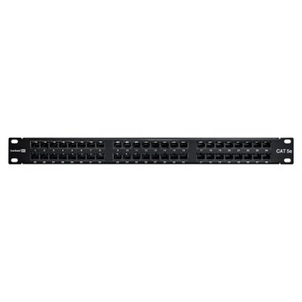  Патч-панель ExeGate EPPHD-19-48-8P8C-C5e-110D (EX281081RUS) 19", UTP, 48 port, cat.5e, KRONE&110(dual IDC), 1U, RoHS, с каб. органайзером, Black, RTL 