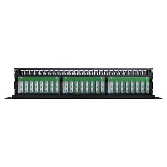  Патч-панель ExeGate EPPHD-19-48-8P8C-C5e-110D (EX281081RUS) 19", UTP, 48 port, cat.5e, KRONE&110(dual IDC), 1U, RoHS, с каб. органайзером, Black, RTL 