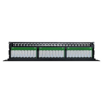  Патч-панель ExeGate EPPHD-19-48-8P8C-C6-110D (EX281082RUS) (19", UTP, 48 port, cat.6, KRONE&110(dual IDC), 1U, RoHS, с каб. органайзером, Black, RTL) 