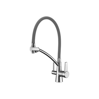  Смеситель для кухни LEMARK Comfort (LM3071C-Gray) с подключением к фильтру питьевой воды, хром 