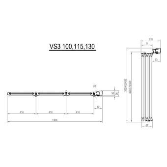  Шторка для ванны Ravak Supernova VS3 130 795V0100Z1 белый + транспарент 