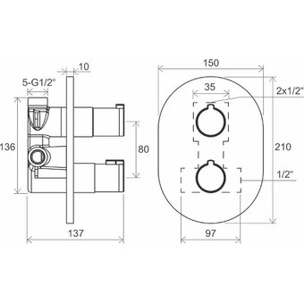  Термостат для ванны Ravak Chrome CR 063.00 X070094 