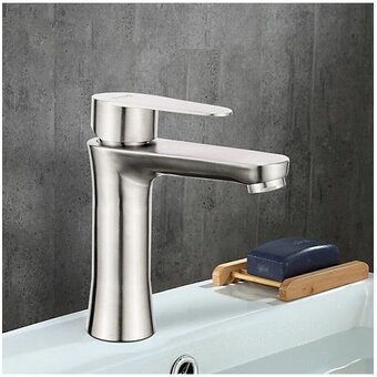  Смеситель для кухни Frap (F1048) излив короткий, нержавейка 40мм(1/10) 