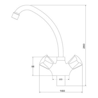  Смеситель для кухни РМС PL4-271F высокий излив, из высокопрочного пластика (Белый) 