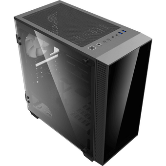  Корпус GameMax MFG (H608 Mini Abyss) без БП (Черный, Midi Tower, ATX, зак. стекло, 3*RGB вентилятора) 