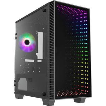  Корпус GameMax MFG (H608 Mini Abyss) без БП (Черный, Midi Tower, ATX, зак. стекло, 3*RGB вентилятора) 
