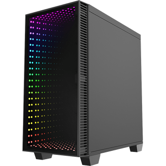  Корпус GameMax MFG (H608 Mini Abyss) без БП (Черный, Midi Tower, ATX, зак. стекло, 3*RGB вентилятора) 