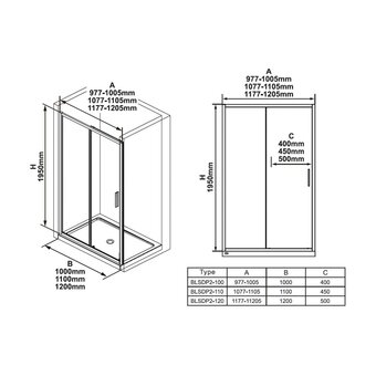  Душевая дверь Ravak Blix Slim BLSDP2-110 X0PMD0300Z1 профиль Черный матовый 