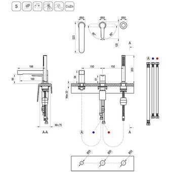  Смеситель для ванны Ravak PU 026.20 X070186 черный 