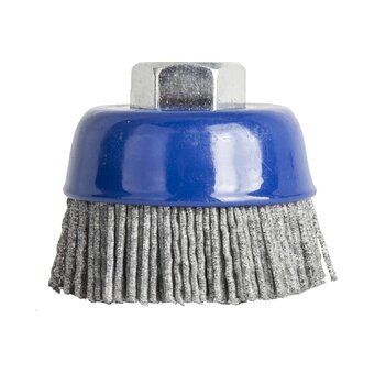 Кордщетка для УШМ ПРАКТИКА 242-649 чашеобразная абразивная 90 мм М14   Кордщетка для УШМ ПРАКТИКА 242-649 чашеобразная абразивная 90 мм М14