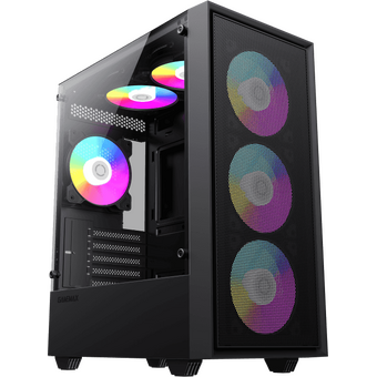  Корпус GameMax Storm BK mATX, black, w/o psu, w/1xUSB3.0+2xUSB2.0, Combo Audio, w/1x12cm FRGB rear fan 