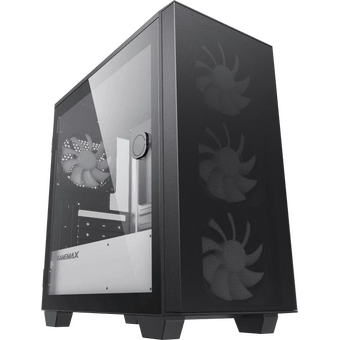  Корпус GameMax Aero Mini Eco black, w/o PSU, mATX 1xUSB3.0+1xUSB2.0+HD-Audio, w/3x12cm white blade fan 