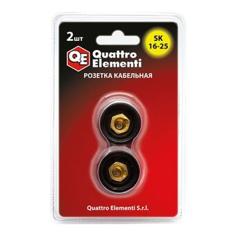  Кабельный разъем QUATTRO ELEMENTI 641-961 розетка кабельная сварочного аппарата SК 16-25 (до 200А/45В) 2шт в блистере 