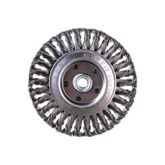 Кордщетка для УШМ ПРАКТИКА 242-663 радиальная витая 150 мм, М14   Кордщетка для УШМ ПРАКТИКА 242-663 радиальная витая 150 мм, М14