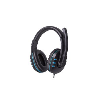  Наушники Ritmix RH-555M Gaming Blue, мониторный тип O40 мм, микрофон, регулятор громкости, кабель: 2,4 м 