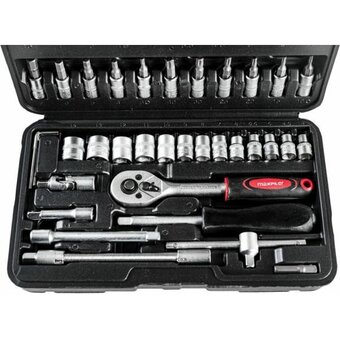  Набор инструментов Maxpiler MXT-46-SET 46 предметов, 1/4", CrV 