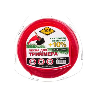  Корд триммерный DDE Speed line 644-870 звезда 2,0ммх15м, красный в блистере 
