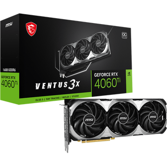  Видеокарта MSI Nvidia GeForce RTX 4060TI (RTX 4060 Ti Ventus 3X 16G OC) PCI-E 4.0 16384Mb 128 GDDR6 2610/18000 HDMIx1 DPx3 HDCP Ret 