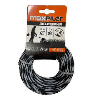  Леска для триммера Maxpiler MLTD-13015Z 3.0MM*15M, квадрат крученый черно-белая 