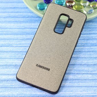  Чехол-накладка Original /силикон.джинс,иск.кожа/ для Samsung S9-plus золото 
