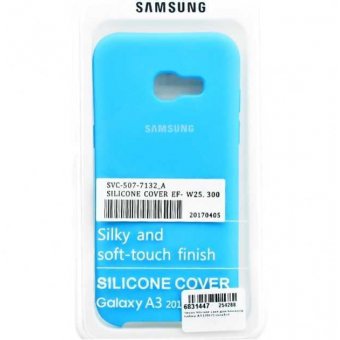  Чехол Silicone case для Samsung Galaxy A3 (2017) голубой 