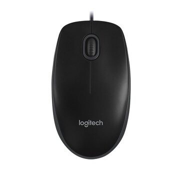  Мышь Logitech B100 (910-005547) black (USB, проводная. оптическая, 800dpi, 2but) 