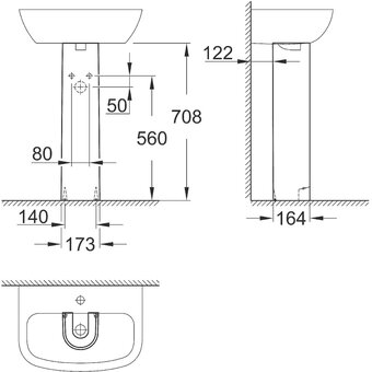  Пьедестал для раковины Grohe BauCeramic 39425000 