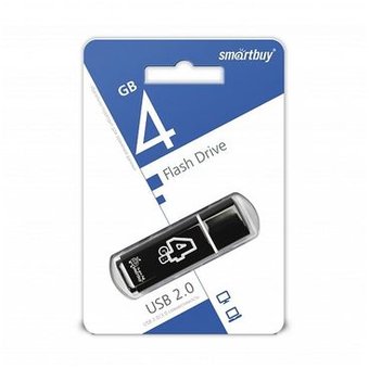  USB-флешка Smartbuy 4Gb Glossy series Black SB4GBGS-K 