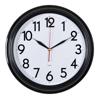  Часы настенные Бюрократ WALLC-R86P D35см черный/белый 