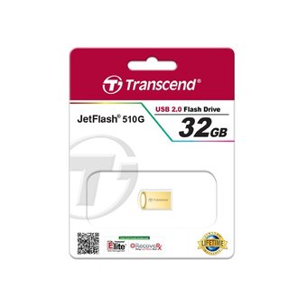  USB-флешка Transcend JetFlash 510 32GB USB 2.0, метал золото (TS32GJF510G) 