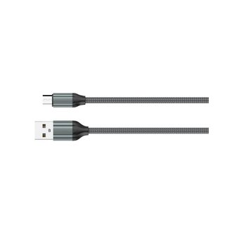  USB кабель LDNIO LD-B4571 LS432/Micro/2m/2.4A/медь 120 жил/Нейлоновая оплетка/Gray 