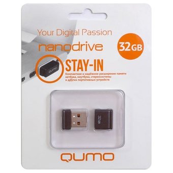  USB-флешка Qumo 32GB NANO QM32GUD-NANO-B Black 