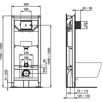  Инсталляция для унитаза Ideal Standard Prosys Frame 120M R020467 
