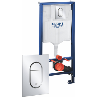  Система инсталляции для подвесного унитаза GROHE Rapid SL 39504000 с панелью смыва Arena Cosmopolitan S 37624000 и ревиз коробом хром 