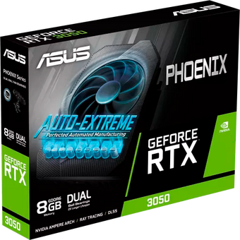  Видеокарта Asus Nvidia GeForce RTX 3050 (PH-RTX3050-8G-V2) PCI-E 4.0 8192Mb 128 GDDR6 1777/14000 HDMIx1 DPx3 HDCP Ret 