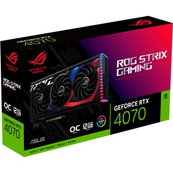  Видеокарта Asus Nvidia GeForce RTX 4070 (Rog-Strix-RTX4070-O12G-Gaming) PCI-E 4.0 12288Mb 192 GDDR6X 2610/21000 HDMIx2 DPx3 HDCP Ret 