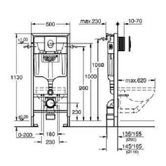  Инсталляция для унитаза Grohe Rapid SL 38722001 с клавишей белой 