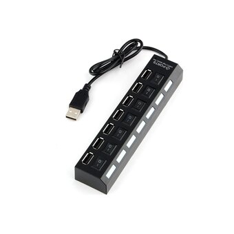  USB-концентратор Gembird UHB-U2P7-02, 7 портов, USB2.0, питание, блистер 